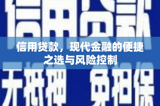 闽侯信用贷款，现代金融的便捷之选与风险控制