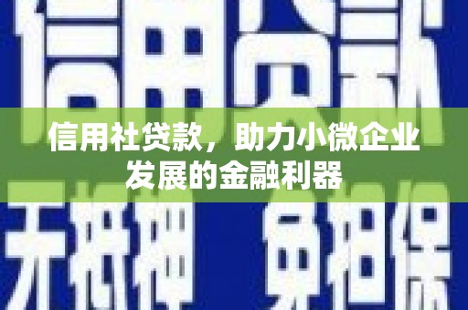 闽侯信用社贷款，助力小微企业发展的金融利器