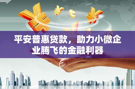 闽侯平安普惠贷款，助力小微企业腾飞的金融利器