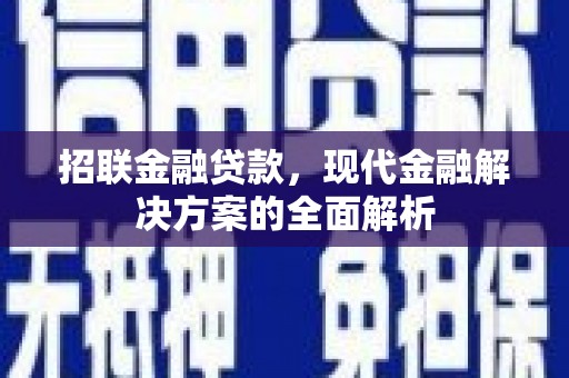 闽侯招联金融贷款，现代金融解决方案的全面解析