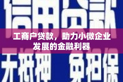 闽侯工商户贷款，助力小微企业发展的金融利器
