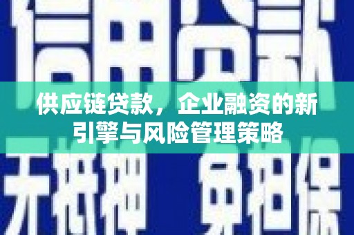 闽侯供应链贷款，企业融资的新引擎与风险管理策略