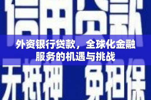 闽侯外资银行贷款，全球化金融服务的机遇与挑战